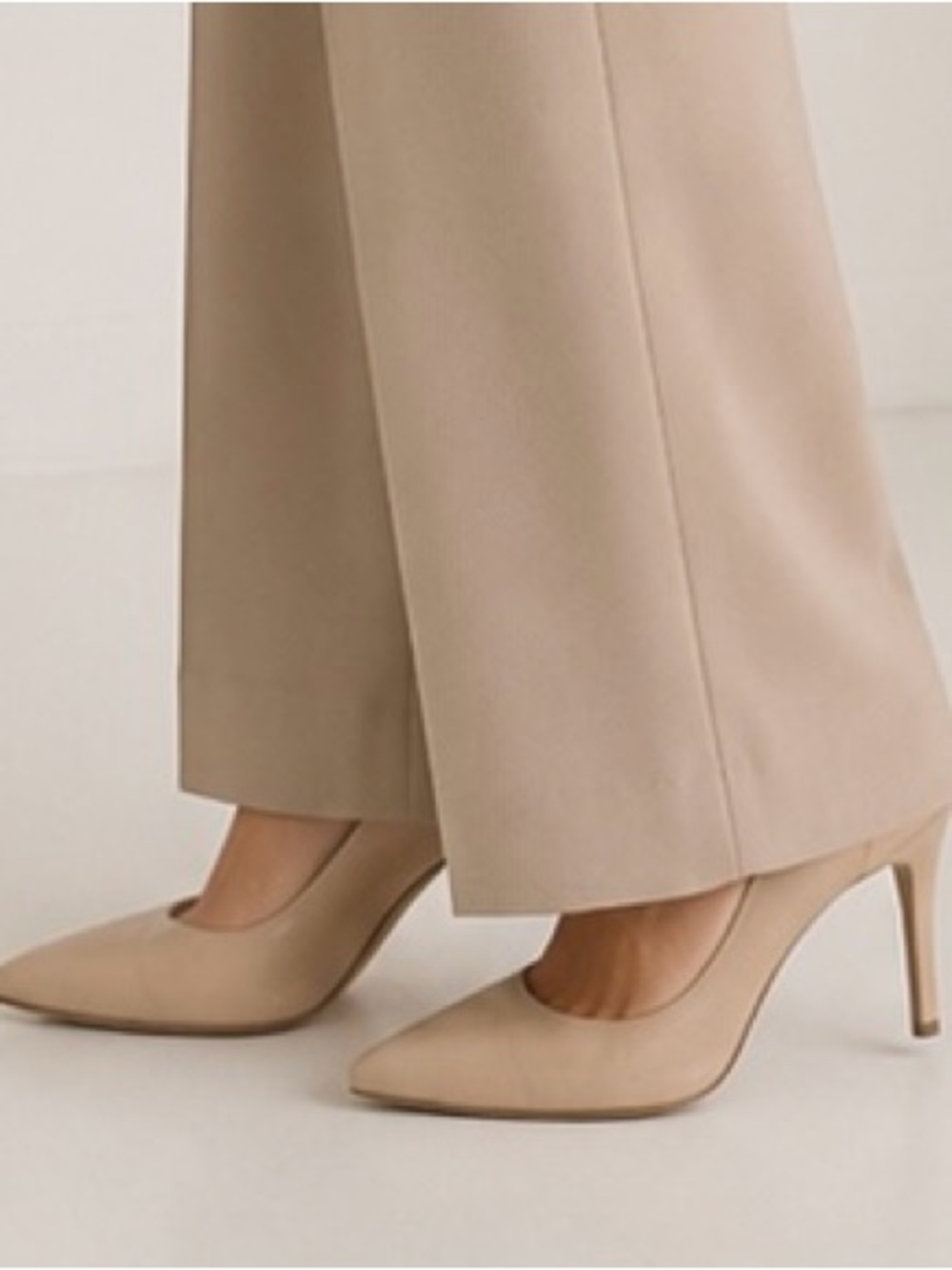 Peter Kaiser Beige Pointed-Toe Old Money Luxury Minimalist Leather Pumps Sz 6.5